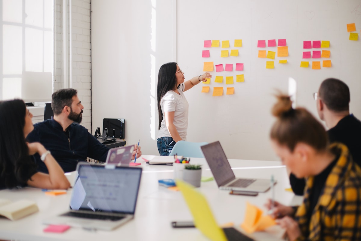 Marketing team planning a campaign in a meeting